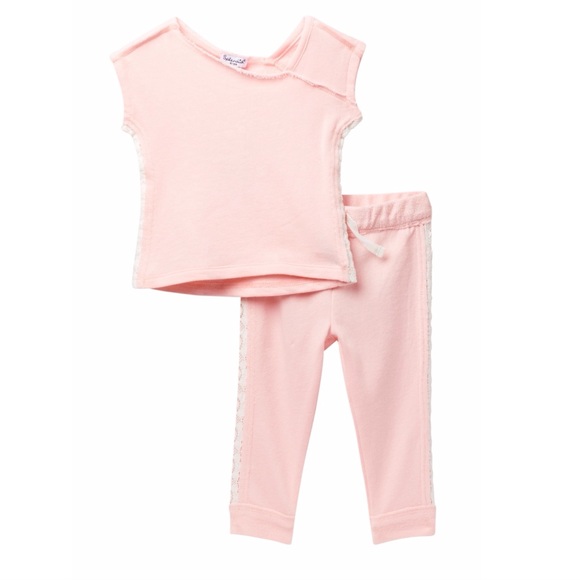 Splendid Other - Splendid Lace-Trimmed Sweatshirt & Jogger Set